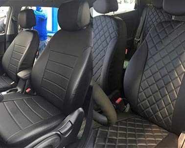Чехлы на сиденьях Тойота RAV4 2015. Черно-серые Полоска