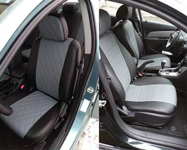 Чехлы на сидениях Toyota РАВ 4 2013. Черные Ромб